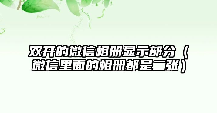 雙開的微信相冊顯示部分（微信里面的相冊都是二張）