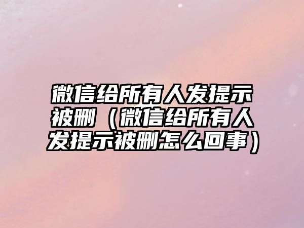 微信給所有人發(fā)提示被刪（微信給所有人發(fā)提示被刪怎么回事）