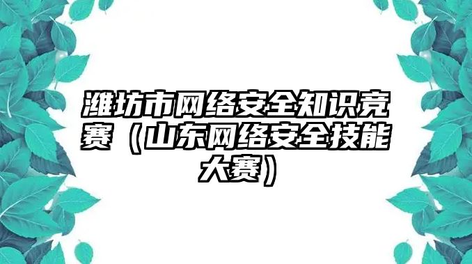 濰坊市網(wǎng)絡(luò)安全知識(shí)競(jìng)賽（山東網(wǎng)絡(luò)安全技能大賽）