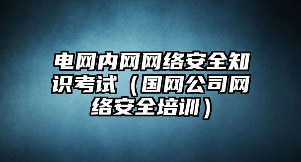 電網(wǎng)內(nèi)網(wǎng)網(wǎng)絡(luò)安全知識(shí)考試（國網(wǎng)公司網(wǎng)絡(luò)安全培訓(xùn)）