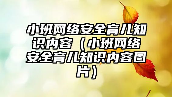 小班網(wǎng)絡安全育兒知識內容（小班網(wǎng)絡安全育兒知識內容圖片）