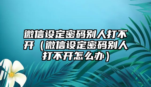 微信設(shè)定密碼別人打不開（微信設(shè)定密碼別人打不開怎么辦）