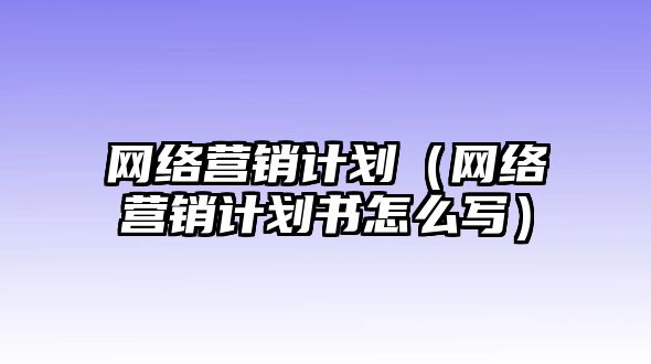 網(wǎng)絡營銷計劃（網(wǎng)絡營銷計劃書怎么寫）