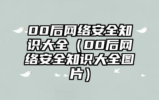 00后網絡安全知識大全（00后網絡安全知識大全圖片）