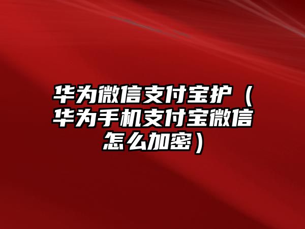 華為微信支付寶護(hù)（華為手機(jī)支付寶微信怎么加密）