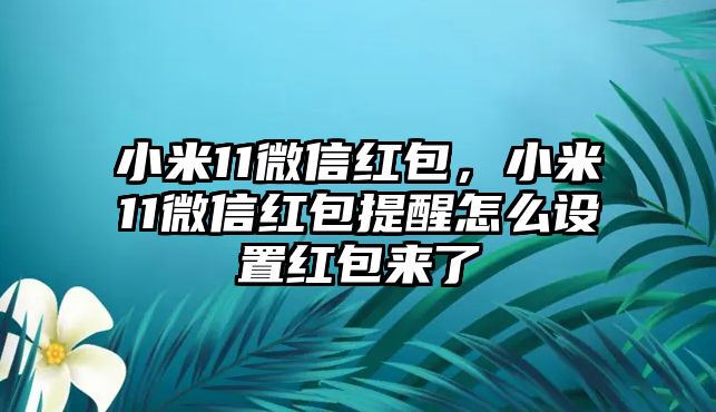 小米11微信紅包，小米11微信紅包提醒怎么設(shè)置紅包來(lái)了