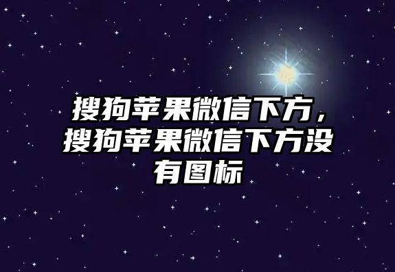 搜狗蘋果微信下方，搜狗蘋果微信下方?jīng)]有圖標