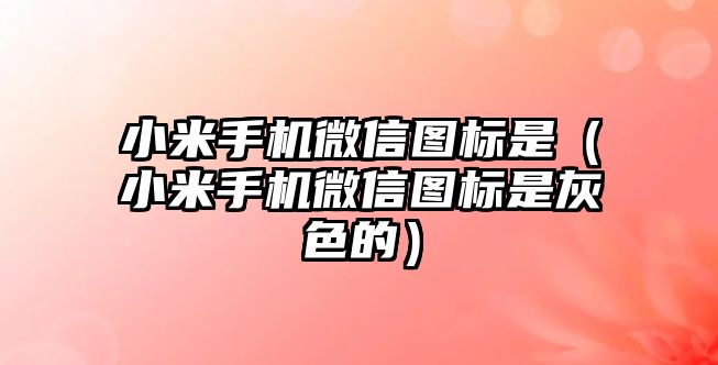 小米手機微信圖標是（小米手機微信圖標是灰色的）