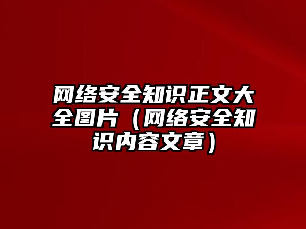 網(wǎng)絡(luò)安全知識正文大全圖片（網(wǎng)絡(luò)安全知識內(nèi)容文章）