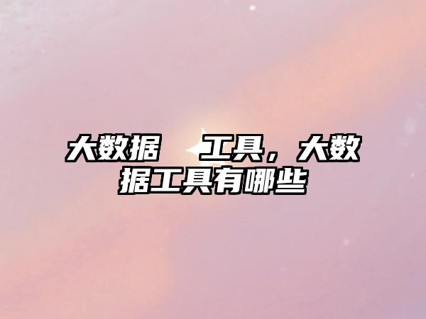 大數(shù)據(jù)  工具，大數(shù)據(jù)工具有哪些