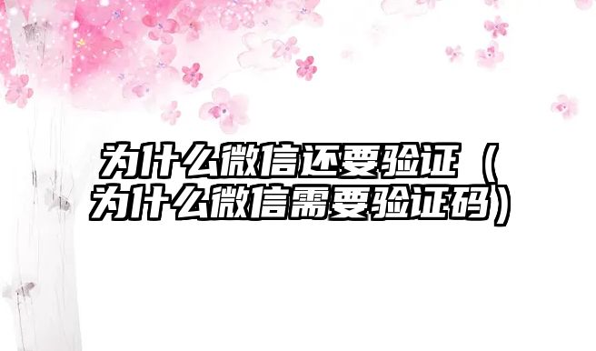 為什么微信還要驗(yàn)證（為什么微信需要驗(yàn)證碼）