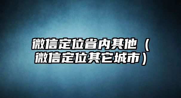 微信定位省內(nèi)其他（微信定位其它城市）