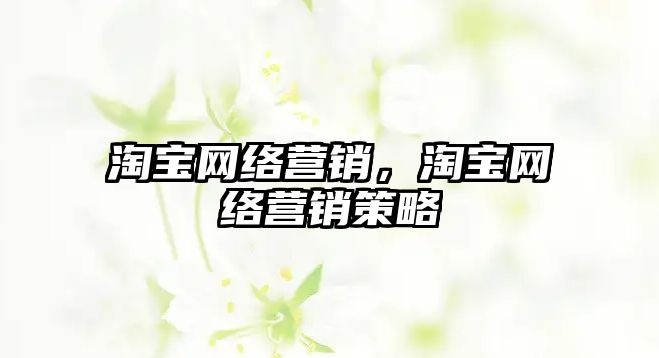 淘寶網(wǎng)絡營銷，淘寶網(wǎng)絡營銷策略