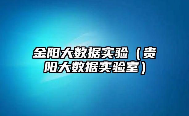 金陽(yáng)大數(shù)據(jù)實(shí)驗(yàn)（貴陽(yáng)大數(shù)據(jù)實(shí)驗(yàn)室）