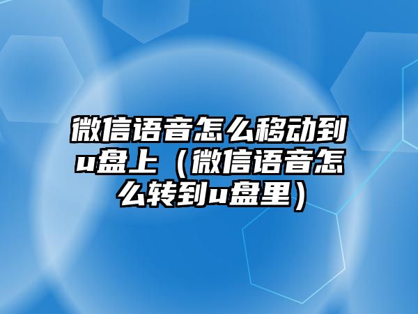 微信語音怎么移動(dòng)到u盤上（微信語音怎么轉(zhuǎn)到u盤里）