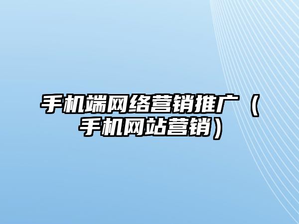 手機(jī)端網(wǎng)絡(luò)營銷推廣（手機(jī)網(wǎng)站營銷）