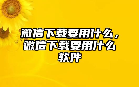 微信下載要用什么，微信下載要用什么軟件