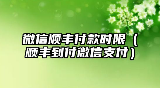 微信順豐付款時限（順豐到付微信支付）