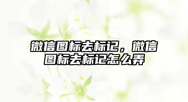 微信圖標(biāo)去標(biāo)記，微信圖標(biāo)去標(biāo)記怎么弄