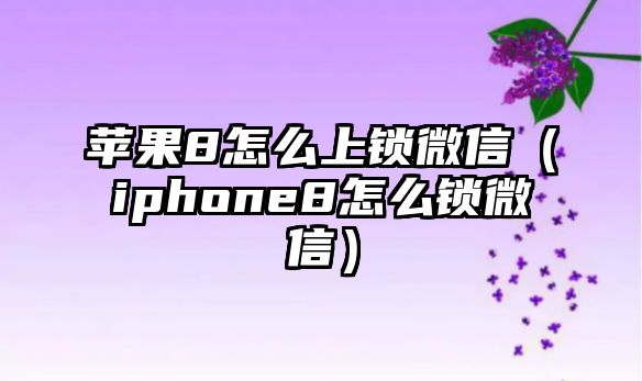 蘋果8怎么上鎖微信（iphone8怎么鎖微信）