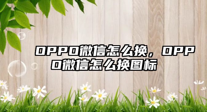 OPPO微信怎么換，OPPO微信怎么換圖標(biāo)