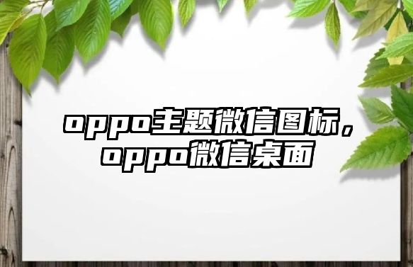 oppo主題微信圖標(biāo)，oppo微信桌面