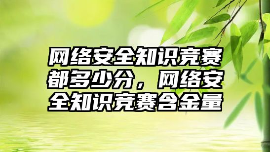 網絡安全知識競賽都多少分，網絡安全知識競賽含金量