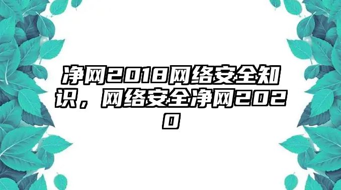 凈網(wǎng)2018網(wǎng)絡(luò)安全知識，網(wǎng)絡(luò)安全凈網(wǎng)2020