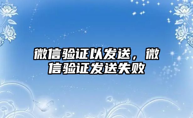 微信驗證以發(fā)送，微信驗證發(fā)送失敗