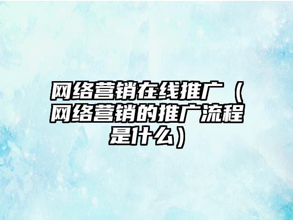 網(wǎng)絡營銷在線推廣（網(wǎng)絡營銷的推廣流程是什么）