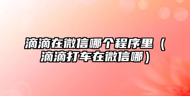 滴滴在微信哪個(gè)程序里（滴滴打車在微信哪）