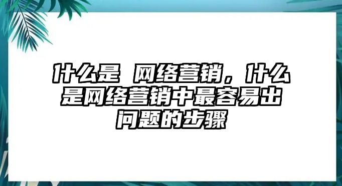 什么是 網(wǎng)絡(luò)營銷，什么是網(wǎng)絡(luò)營銷中最容易出問題的步驟