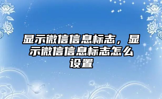 顯示微信信息標(biāo)志，顯示微信信息標(biāo)志怎么設(shè)置