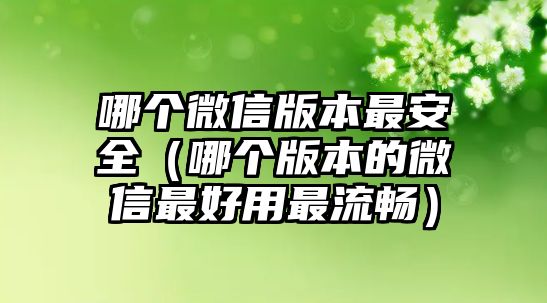 哪個(gè)微信版本最安全（哪個(gè)版本的微信最好用最流暢）