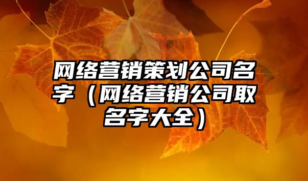 網(wǎng)絡營銷策劃公司名字（網(wǎng)絡營銷公司取名字大全）