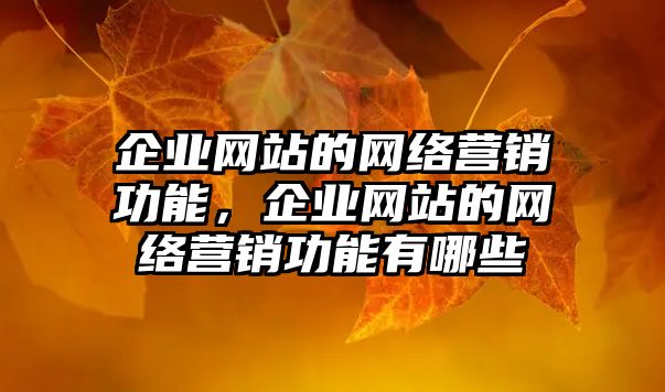 企業(yè)網(wǎng)站的網(wǎng)絡(luò)營(yíng)銷功能，企業(yè)網(wǎng)站的網(wǎng)絡(luò)營(yíng)銷功能有哪些