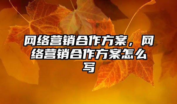 網(wǎng)絡(luò)營(yíng)銷(xiāo)合作方案，網(wǎng)絡(luò)營(yíng)銷(xiāo)合作方案怎么寫(xiě)