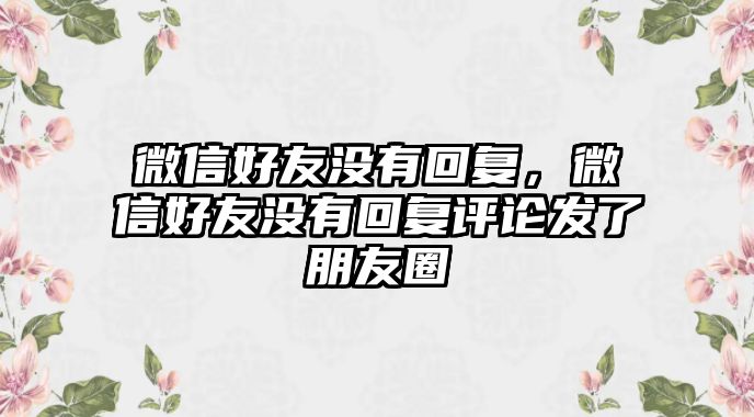 微信好友沒(méi)有回復(fù)，微信好友沒(méi)有回復(fù)評(píng)論發(fā)了朋友圈