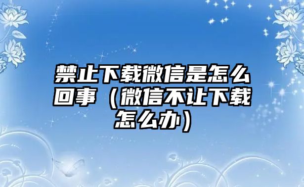 禁止下載微信是怎么回事（微信不讓下載怎么辦）