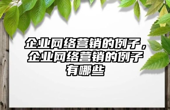 企業(yè)網(wǎng)絡營銷的例子，企業(yè)網(wǎng)絡營銷的例子有哪些