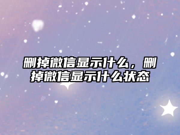 刪掉微信顯示什么，刪掉微信顯示什么狀態(tài)