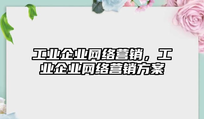 工業(yè)企業(yè)網(wǎng)絡(luò)營(yíng)銷(xiāo)，工業(yè)企業(yè)網(wǎng)絡(luò)營(yíng)銷(xiāo)方案