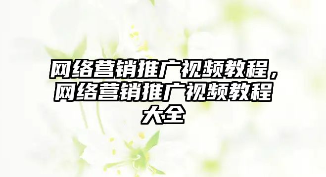 網絡營銷推廣視頻教程，網絡營銷推廣視頻教程大全