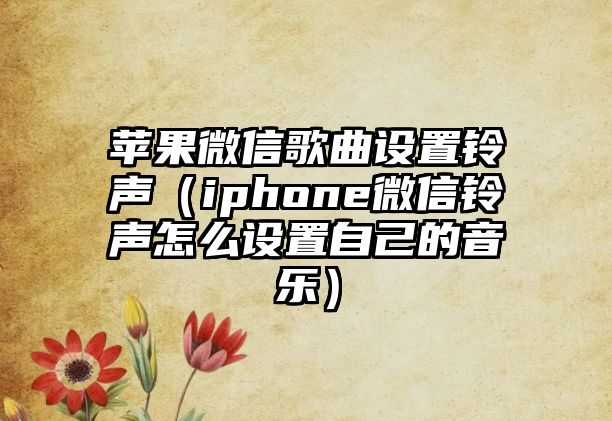 蘋果微信歌曲設置鈴聲（iphone微信鈴聲怎么設置自己的音樂）