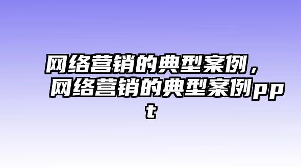 網(wǎng)絡營銷的典型案例，網(wǎng)絡營銷的典型案例ppt