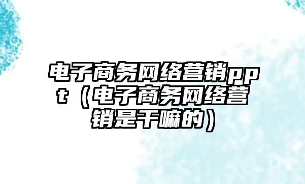 電子商務網(wǎng)絡營銷ppt（電子商務網(wǎng)絡營銷是干嘛的）