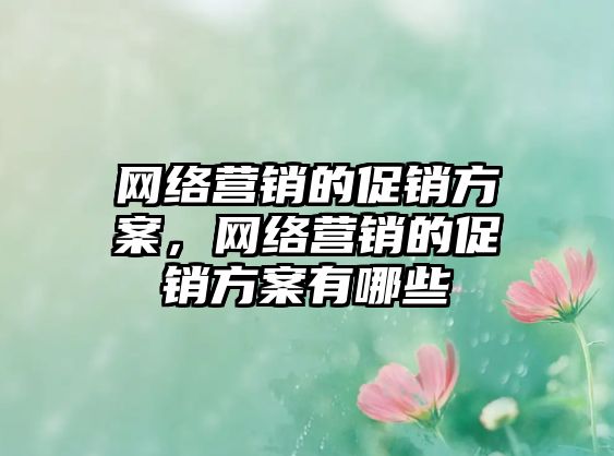 網(wǎng)絡營銷的促銷方案，網(wǎng)絡營銷的促銷方案有哪些