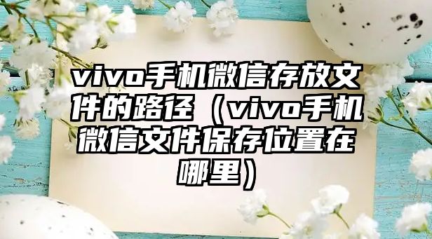 vivo手機(jī)微信存放文件的路徑（vivo手機(jī)微信文件保存位置在哪里）