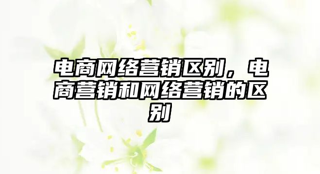 電商網(wǎng)絡營銷區(qū)別，電商營銷和網(wǎng)絡營銷的區(qū)別