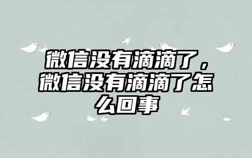 微信沒有滴滴了，微信沒有滴滴了怎么回事